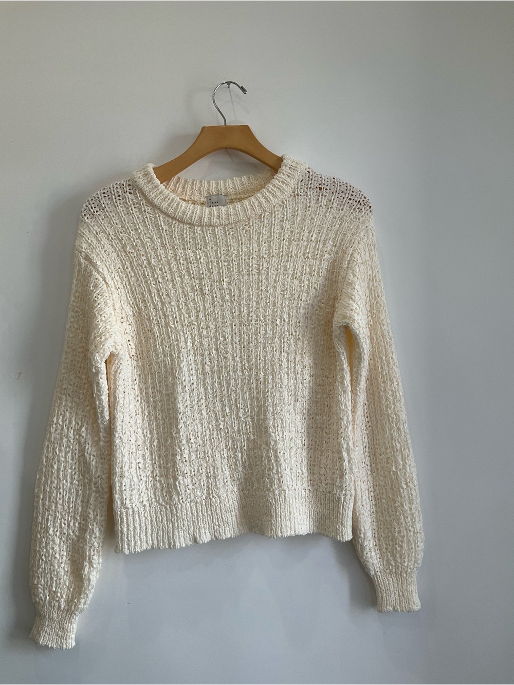 a new day Cream Textured Crewneck Sweater